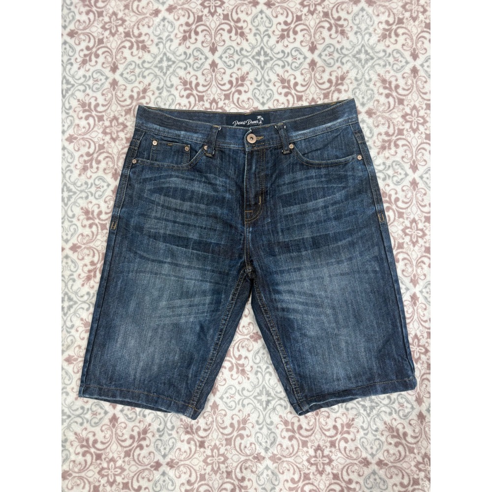 Desert Dunes Mens Denim Shorts Size 32 Dark Wash Distressed Casual Jean Shorts